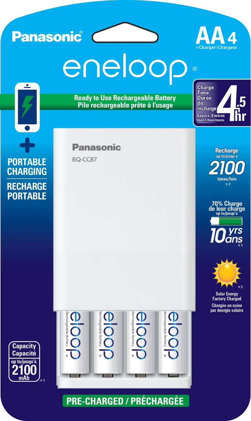 eneloop CC87 Portable Charger with Batteries