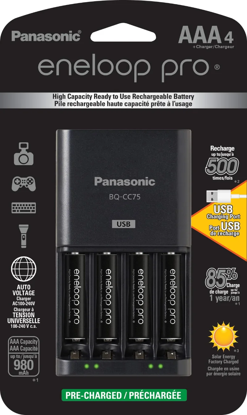 eneloop pro CC75 Charger with Batteries